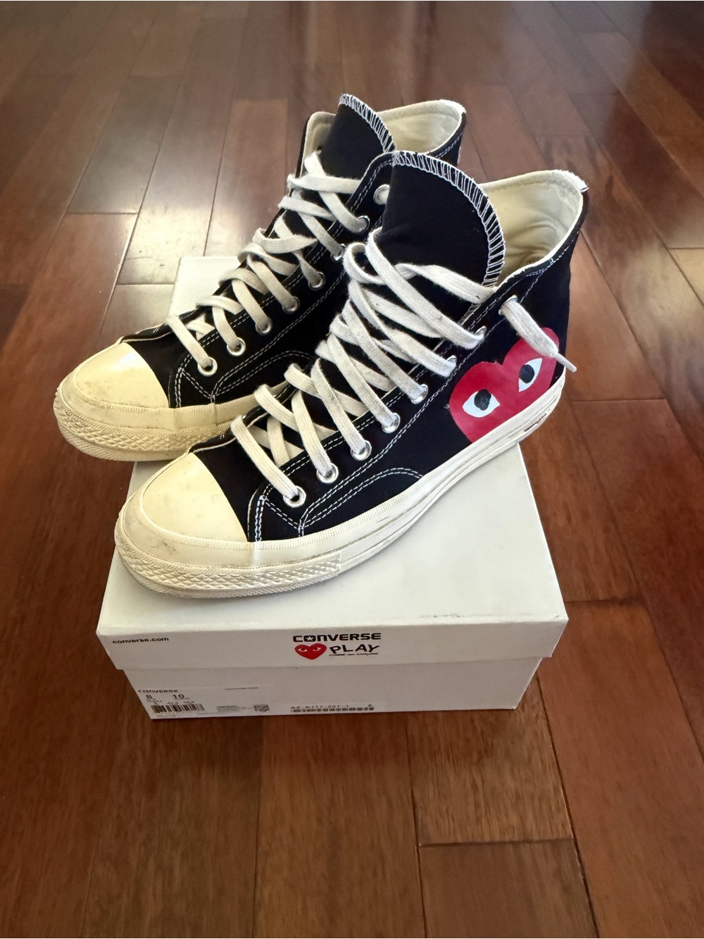 Converse Commes Des Garçons Men’s Size 8 Hi Top Sneaker Shoes Heart